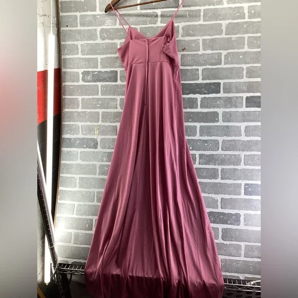 Vintage Montgomery Ward Rose Pink Slip Dress With Matching Ruffle Tied Top Small - Picture 11 of 13